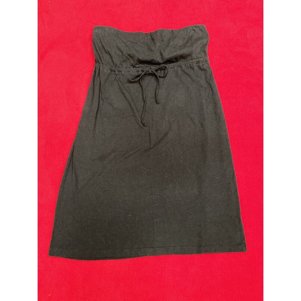 BASIC BLACK BEACH Ambience Apparel Strapless T-Shirt Dress Size L Cotton Blend